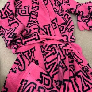 Pink robe with Black pink Lettering